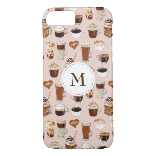 Koffiepatroon voor Drinken en desserts Case-Mate iPhone Case (Achterkant)