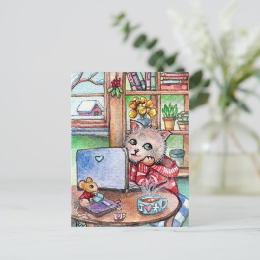 Koffiepauze Briefkaart (Staand voorkant)