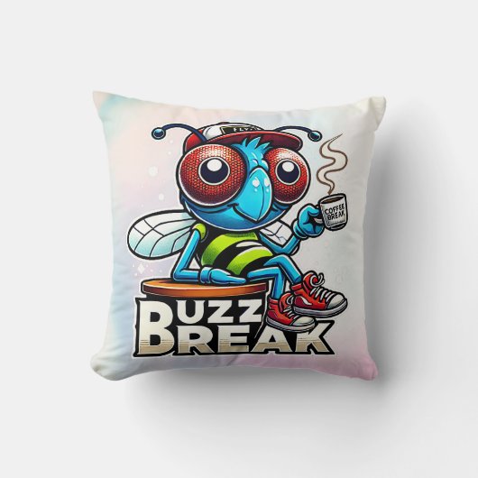 koffiepauze-buzz kussen (Voorkant)