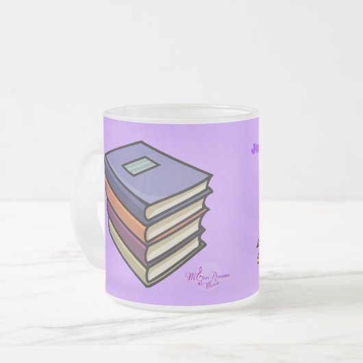 Koffiepauze en boeken, afgewerkte koffie-Mok Matglas Koffiemok (Voorkant links)