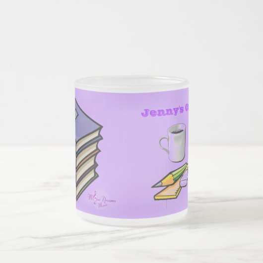 Koffiepauze en boeken, afgewerkte koffie-Mok Matglas Koffiemok (Center)