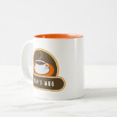 Koffiepauze Koffiekop Wit Sinaasappel Cafe Mokken (Voorkant links)