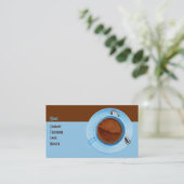 Koffiepauze met kaart visitekaartje (Staand voorkant)