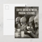 Koffiepauze met pauze van Alien Abduction Briefkaart (Voorkant / Achterkant)