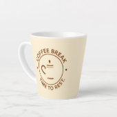 ☕ Koffiepauze Minimal Beige Modern Café ☕ Latte Mok (Linkerhoek)