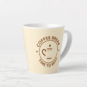 ☕ Koffiepauze Minimal Beige Modern Café ☕ Latte Mok (Rechterhoek)