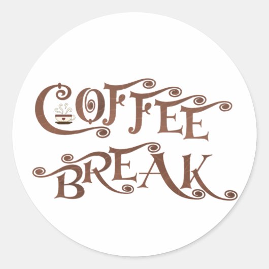 Koffiepauze Ronde Sticker (Voorkant)
