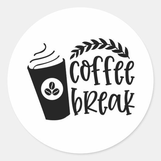 Koffiepauze Ronde Sticker (Voorkant)
