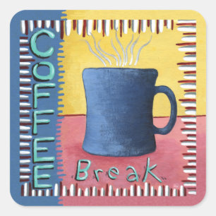 Koffiepauze Vierkante Sticker