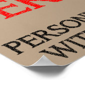 Koffiepersoon Personen Funny Poster Sign (Hoek)