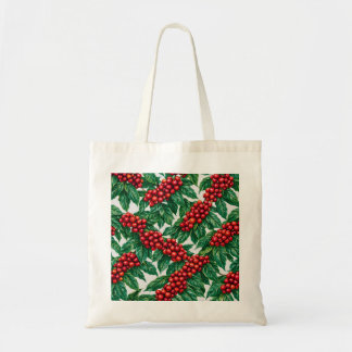 Koffieplant Rode Bessen Botanisch Patroon Tote Bag