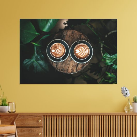 Koffieplaten 60x40 met wandkunst - Ideaal voor gew Canvas Afdruk (Insitu (Woonkamer))