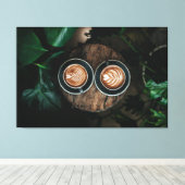 Koffieplaten 60x40 met wandkunst - Ideaal voor gew Canvas Afdruk (Insitu (Houten vloer))
