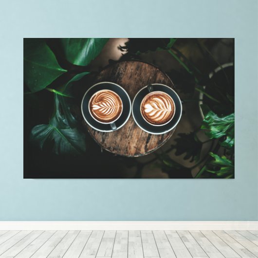 Koffieplaten 60x40 met wandkunst - Ideaal voor gew Canvas Afdruk (Insitu (Houten vloer))