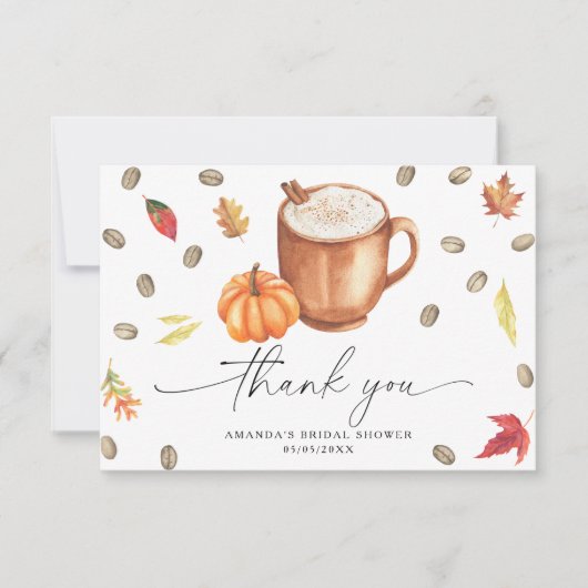 Koffiepompoen Dank u Vrijgezellenfeest Bedankkaart (Voorkant)