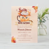 Koffiepompoen Spice Herfst Brouwen Baby shower Kaart (Staand voorkant)