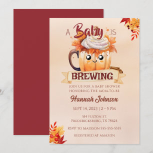 Koffiepompoen Spice Herfst Brouwen Baby shower Kaart
