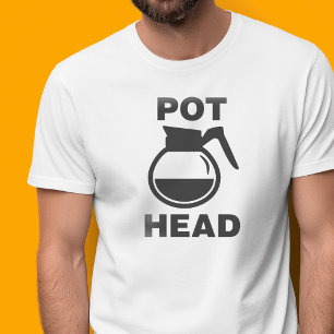 Koffiepot Hoofd - eenvoudige tekening T-shirt