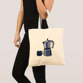 Koffiepot Koffiekopje Café Tote Bag (Voorkant (product))