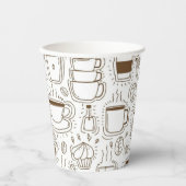 Koffiepot Party Cups | Wit Papieren Bekers (Voorkant)