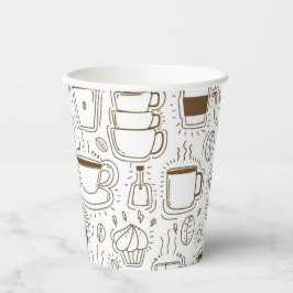 Koffiepot Party Cups | Wit Papieren Bekers