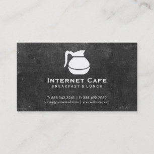 Koffiepot (wit), leisteen visitekaartje