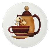 Koffiepotje en keuken keuken-decor keramische knop (Voorkant)