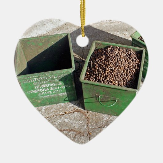 koffieproductie keramisch ornament (Voorkant)
