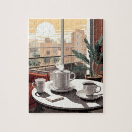 koffiepuzzel in de ochtend legpuzzel