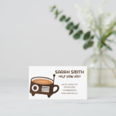 Koffieradio-Logo | Podcast Talk Show Host Visitekaartje (Staand voorkant)