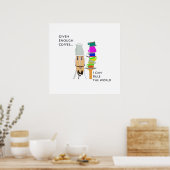 Koffieregel over de wereld poster (Keuken)