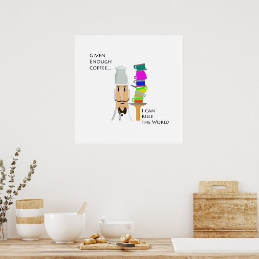 Koffieregel over de wereld poster (Keuken)