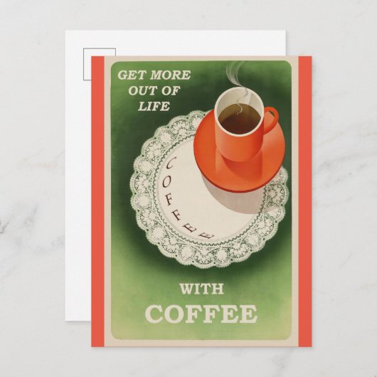  Koffieretro Poster Briefkaart (Voorkant / Achterkant)