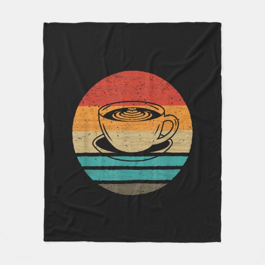 Koffieretro-stijl fleece deken (Voorkant)