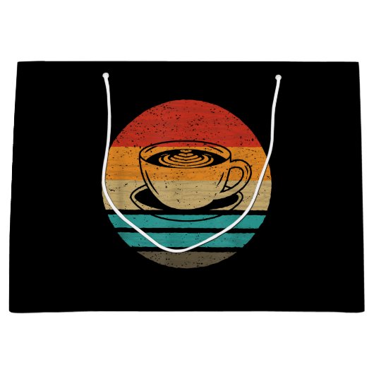 Koffieretro-stijl  groot cadeauzakje (Voorkant)