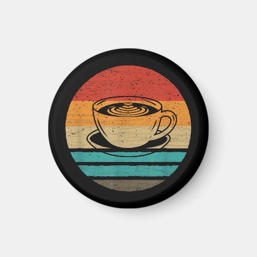 Koffieretro-stijl magneet (Voorkant)