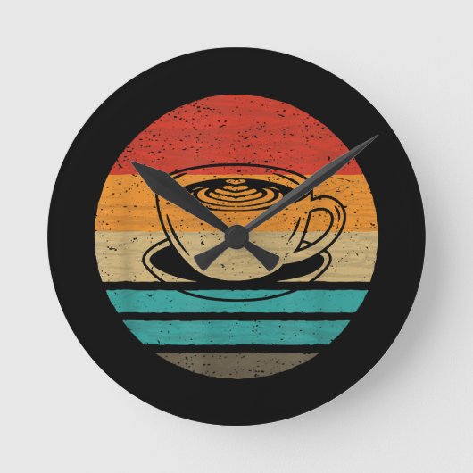 Koffieretro-stijl ronde klok (Voorkant)