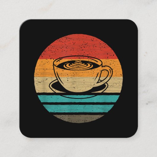 Koffieretro-stijl  vierkante visitekaartje (Voorkant)