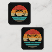 Koffieretro-stijl  vierkante visitekaartje (Voorkant / Achterkant)