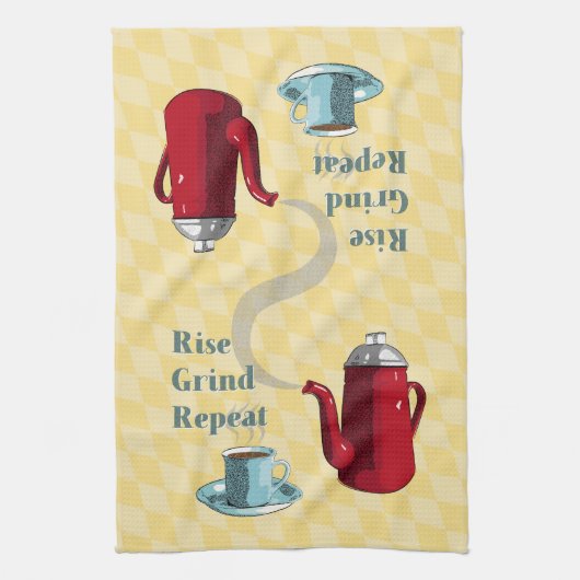 Koffieretro uit de Middeleeuwen Theedoek (Verticaal)