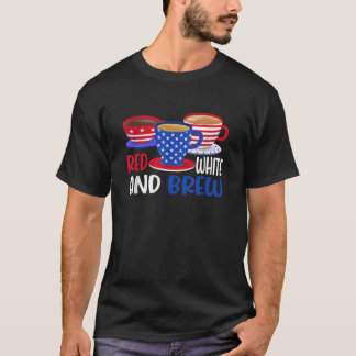 Koffierood wit en borstweefsel 4 juli t-shirt