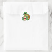 Koffieschildpad Ronde Sticker (Tas)