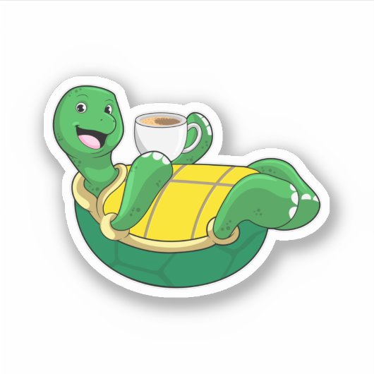 Koffieschildpad Sticker (Voorkant)