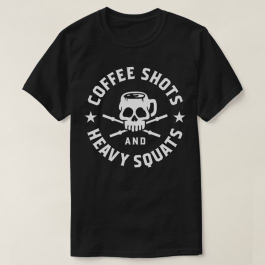 Koffieschoenen en zware vierkant t-shirt (Design voorkant)