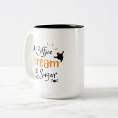 Koffieschroeven en suikerhalloween tweekleurige koffiemok (Voorkant links)