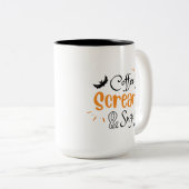 Koffieschroeven en suikerhalloween tweekleurige koffiemok (Voorkant rechts)