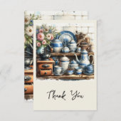 koffieset op plank Dank u kaart (Voorkant / Achterkant)