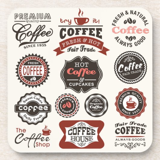  koffiesignalen | Retro Coffee Cork Onderzetters (Voorkant)