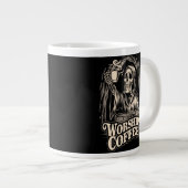 Koffieskelet aanbidden grote koffiekop (Voorkant rechts)