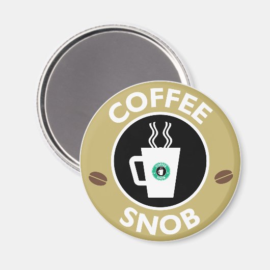 Koffiesnob, koffie-Humor Magneet (Voorkant / Achterkant)